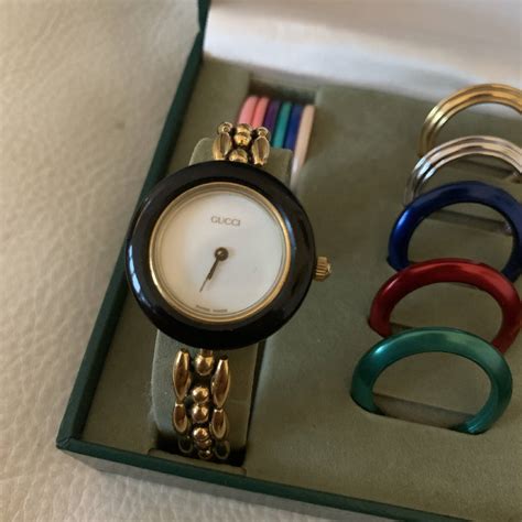 gucci ladies watch changeable bezel